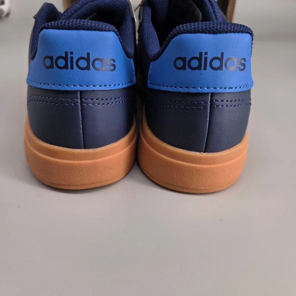 Adidas Grand Court 2.0 K Kids 1.5 Navy Blue Gum Sole Sneakers JS4344 Sporty